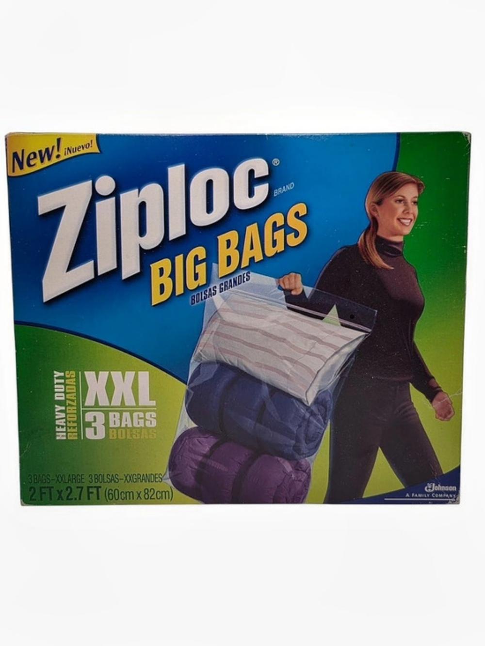 NEW Ziploc Big Bags Discontinued Heavy Duty XXL 3 Bags 20 Gallon 2' x 2.7' NOS